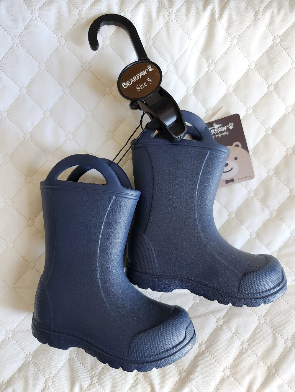 BearPaw Kids Navy Rain & Snow Boots with Easy Pull Handles